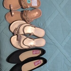 Stylish Black and Gold Women's Sandals